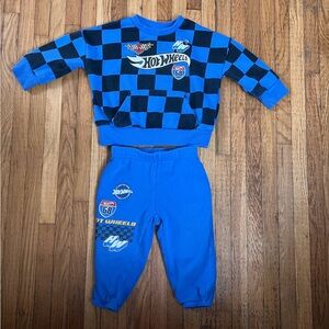 Hot Wheels Blue Checkered Kids Tracksuit 18M